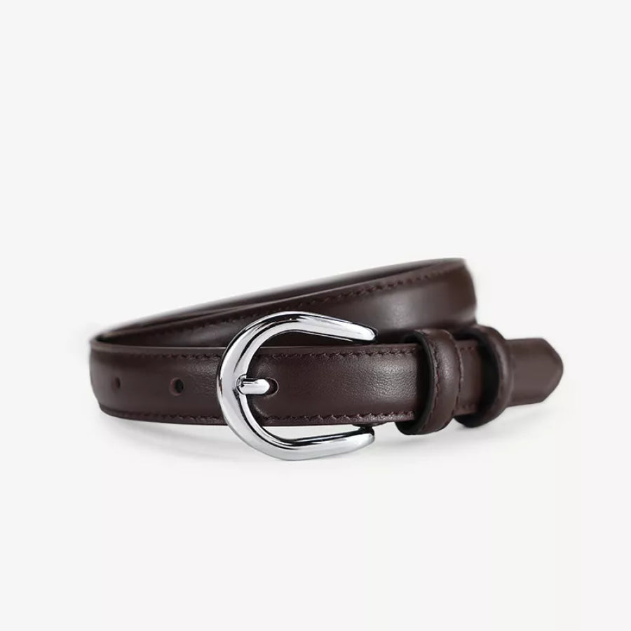 Adjustable Leather Belt Brown / ONESIZE Apparel and Accessories