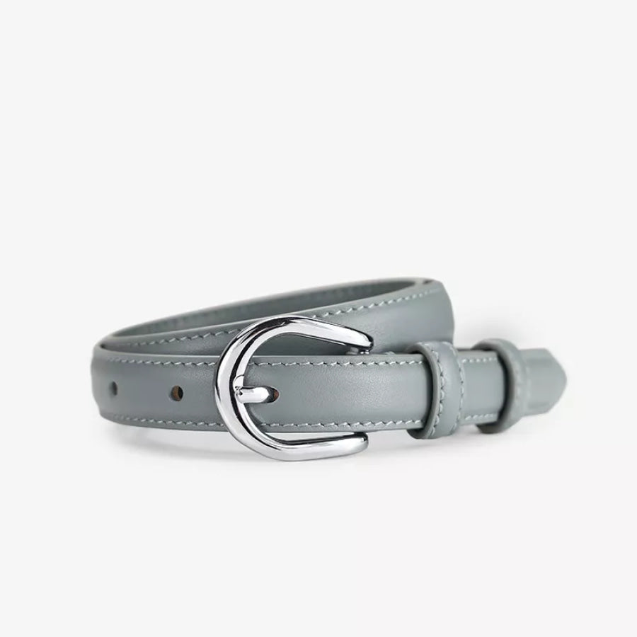 Adjustable Leather Belt Grey / ONESIZE Apparel and Accessories