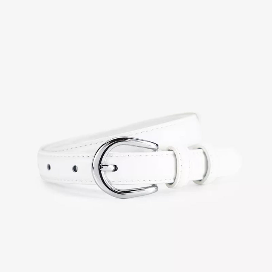 Adjustable Leather Belt White / ONESIZE Apparel and Accessories