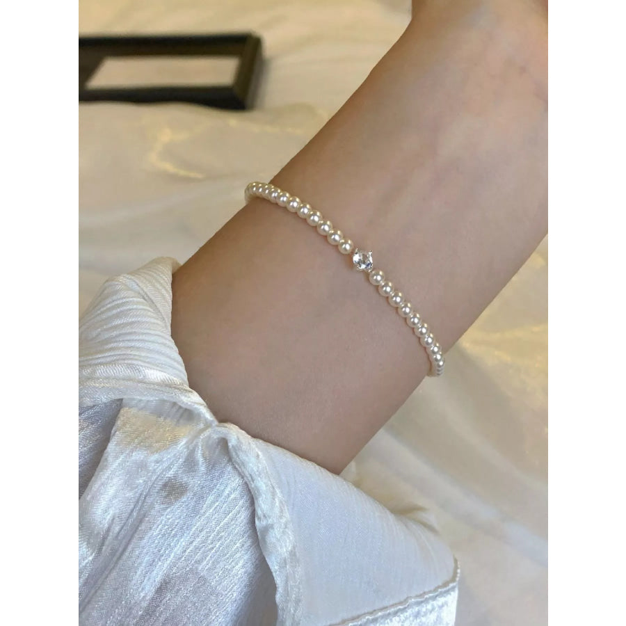 Adjustable Pearl Bracelet White / One Size Apparel and Accessories