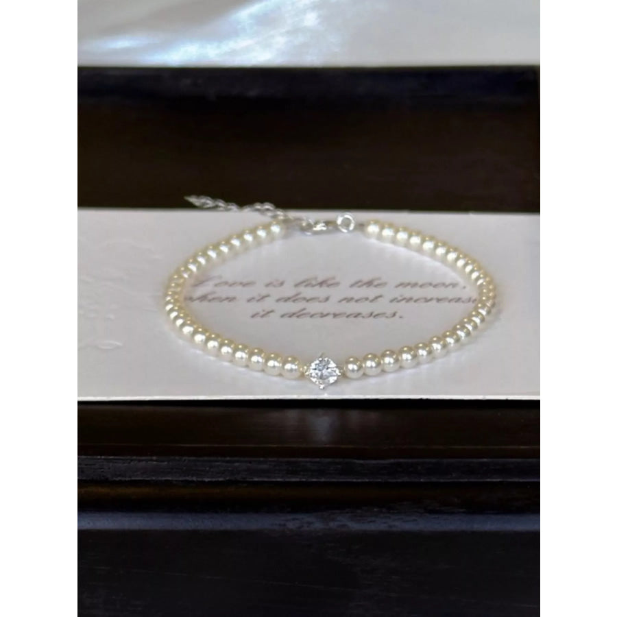 Adjustable Pearl Bracelet White / One Size Apparel and Accessories