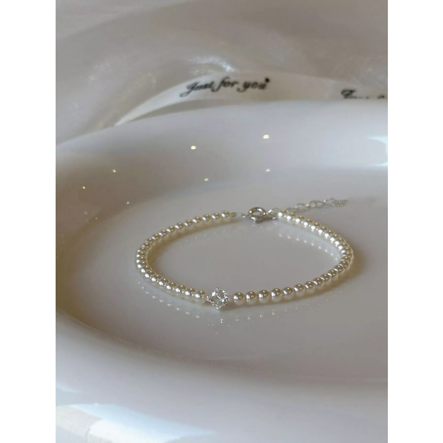 Adjustable Pearl Bracelet White / One Size Apparel and Accessories