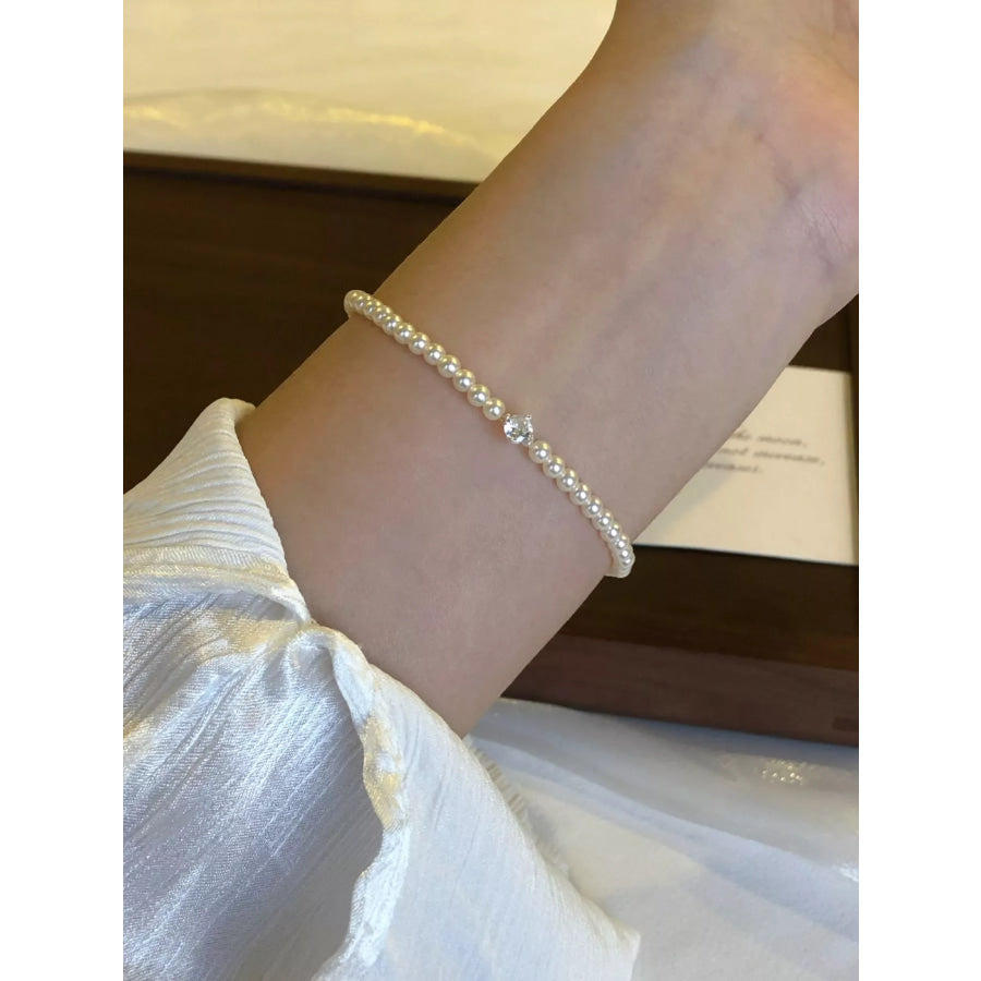 Adjustable Pearl Bracelet White / One Size Apparel and Accessories