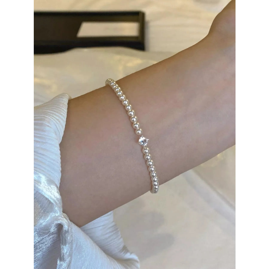 Adjustable Pearl Bracelet White / One Size Apparel and Accessories