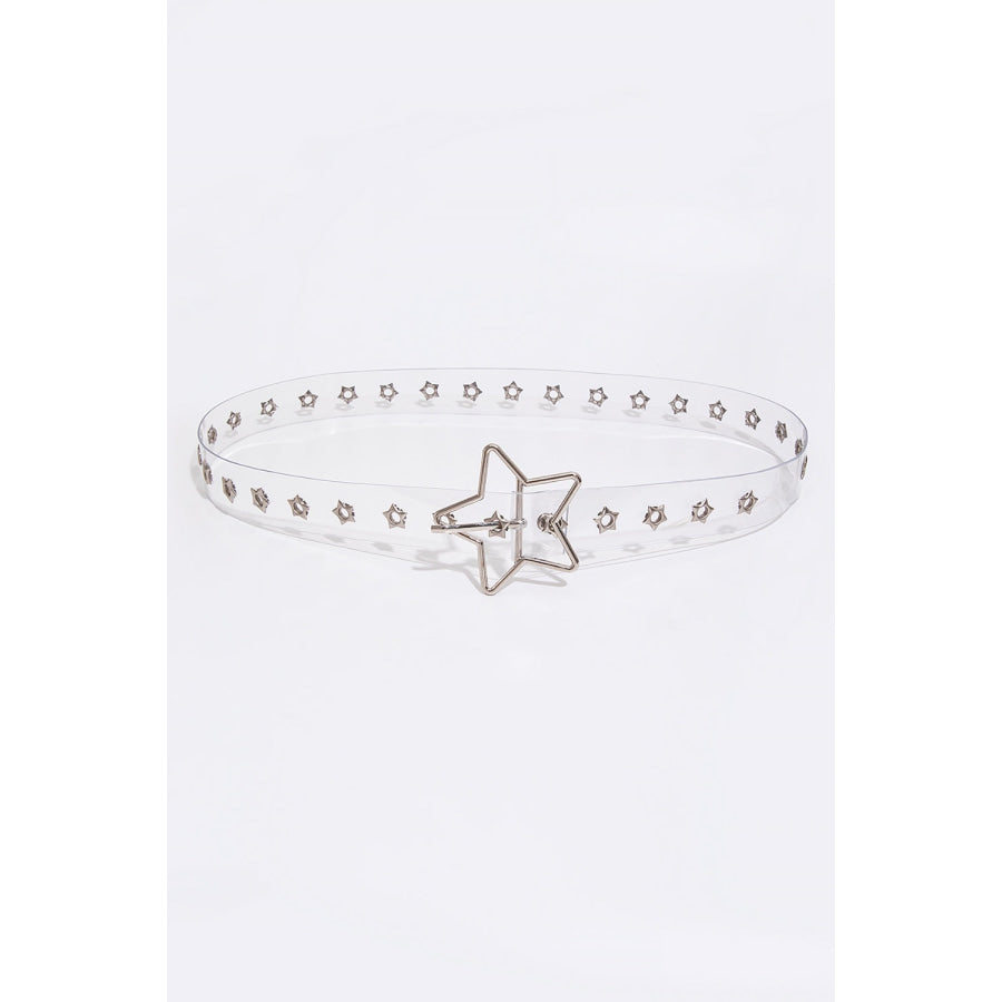 Adjustable PVC Star Shape Buckle Belt Transparent / One Size Apparel and Accessories