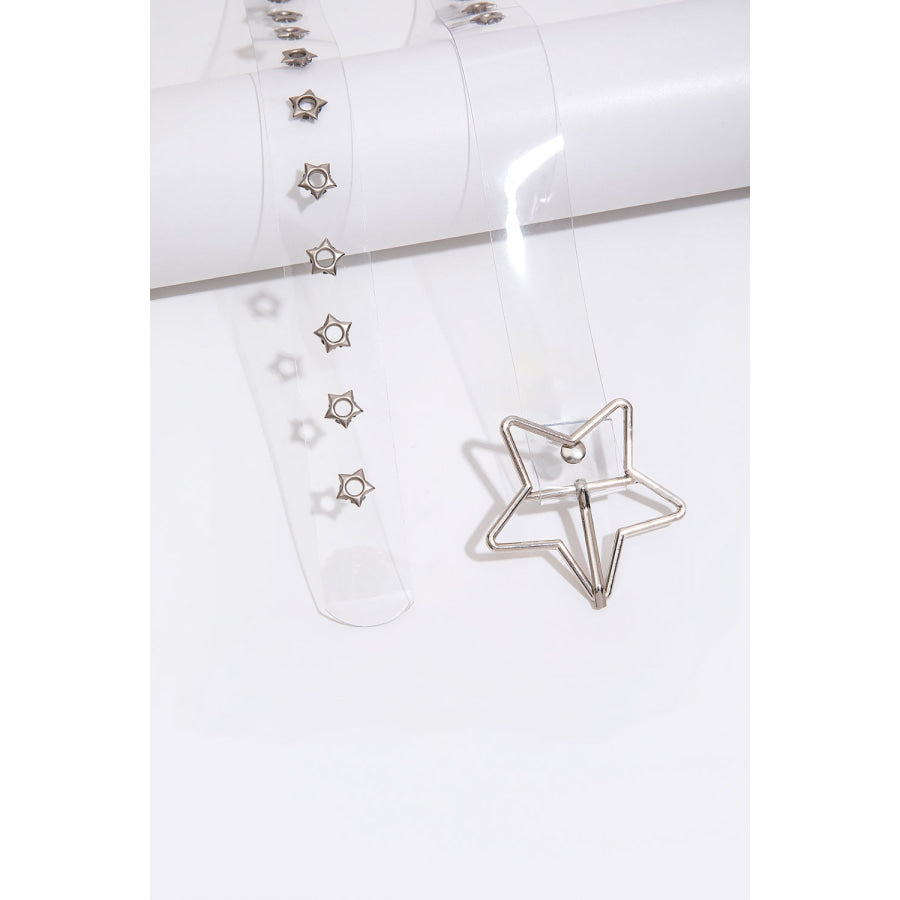 Adjustable PVC Star Shape Buckle Belt Transparent / One Size Apparel and Accessories