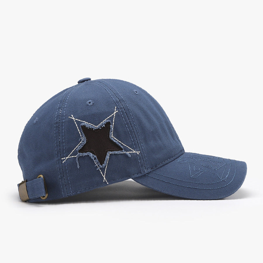 Adjustable Star Raw Hem Cap Medium / One Size Apparel and Accessories