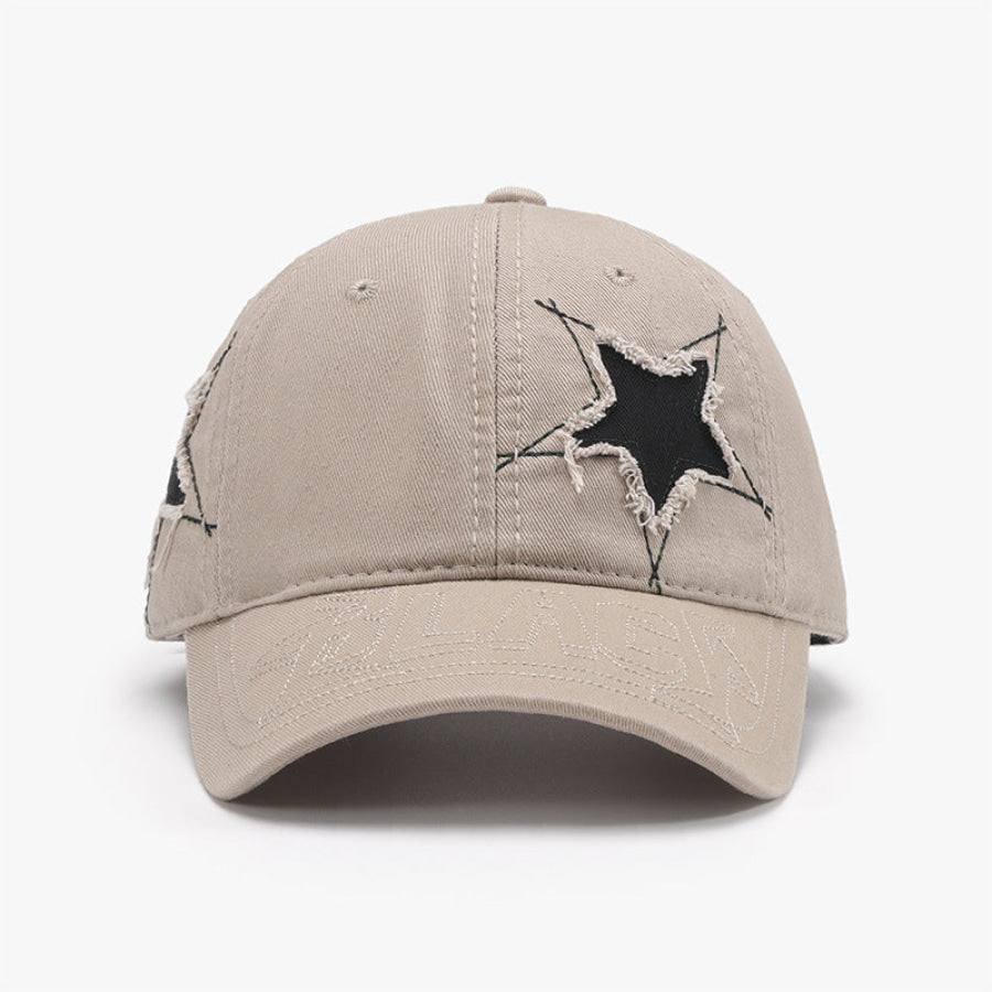 Adjustable Star Raw Hem Cap Dust Storm / One Size Apparel and Accessories