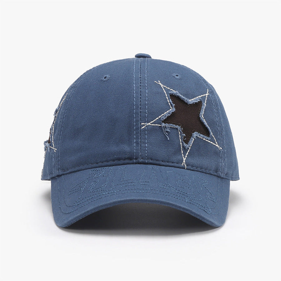 Adjustable Star Raw Hem Cap Medium / One Size Apparel and Accessories