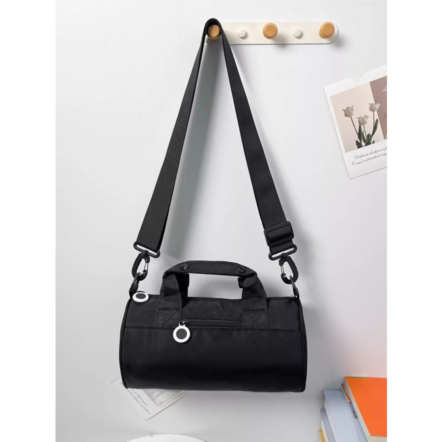 Adjustable Strap Barrel Crossbody Bag Black / One Size Apparel and Accessories
