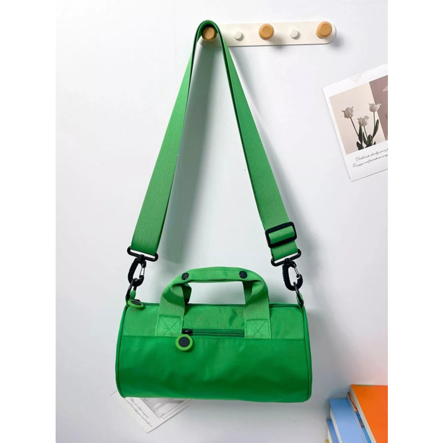 Adjustable Strap Barrel Crossbody Bag Green / One Size Apparel and Accessories