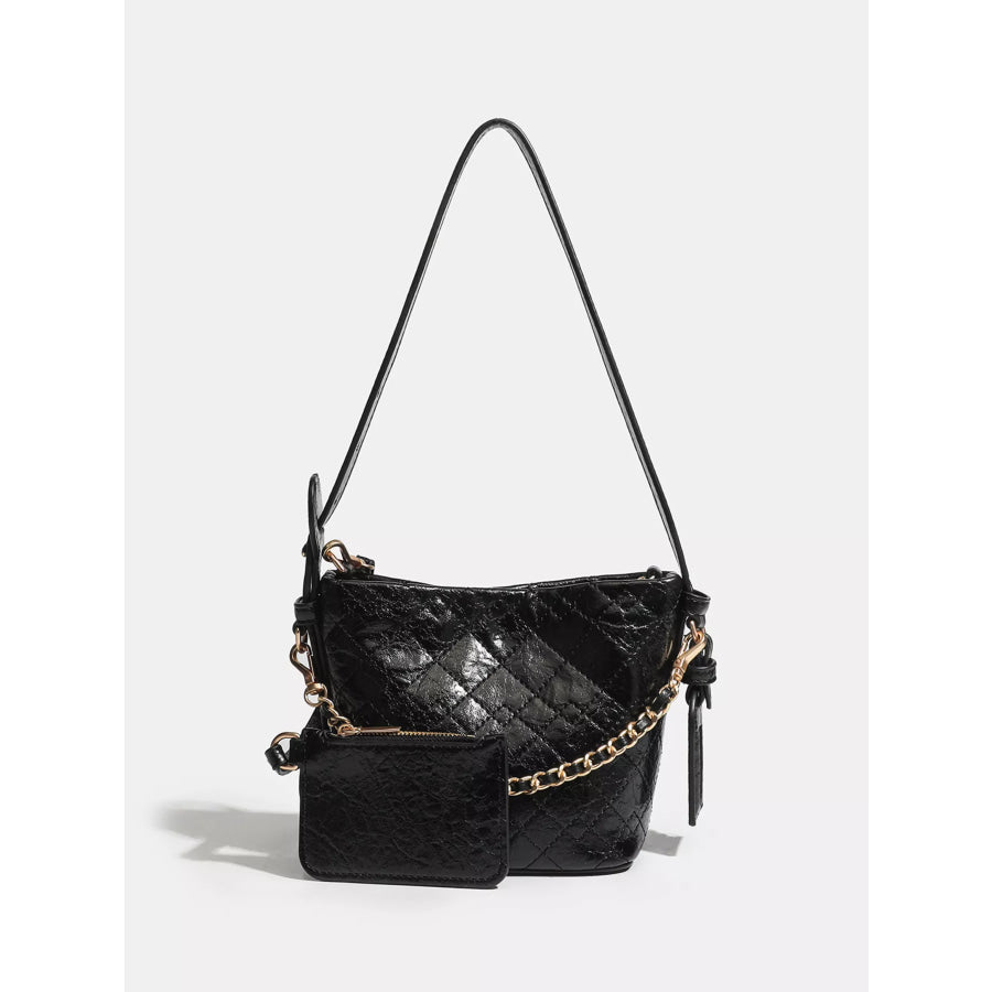 Adjustable Strap Bucket Bag Black / One Size Apparel and Accessories