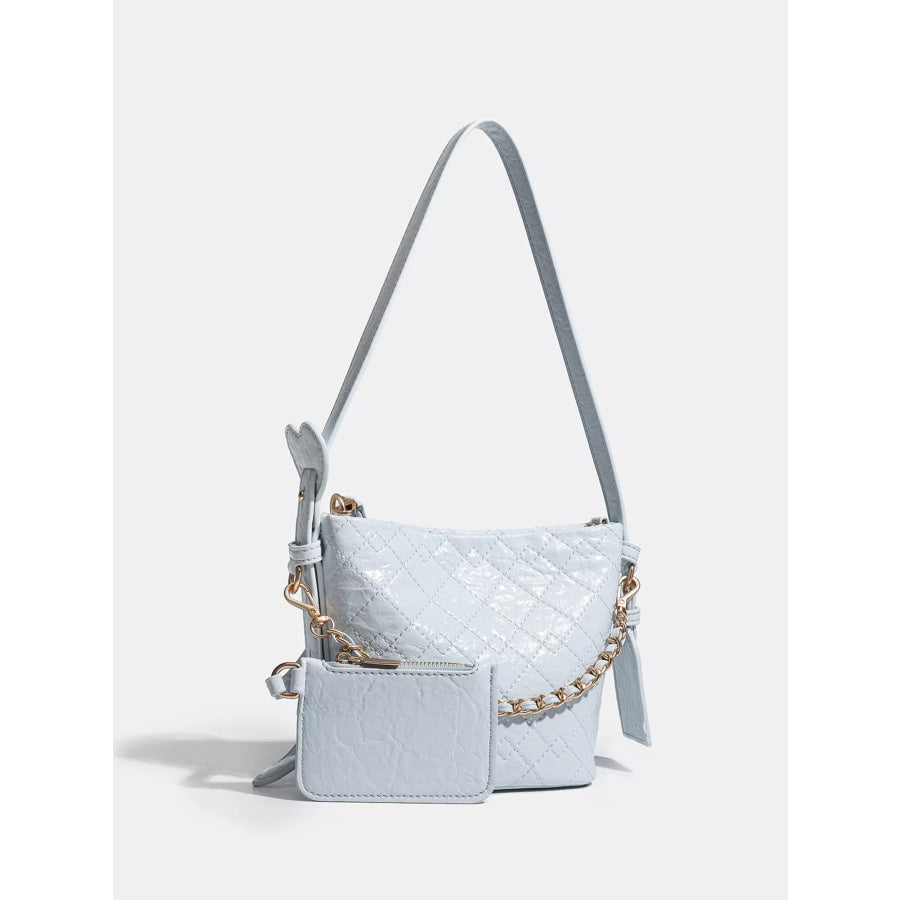 Adjustable Strap Bucket Bag Blue / One Size Apparel and Accessories