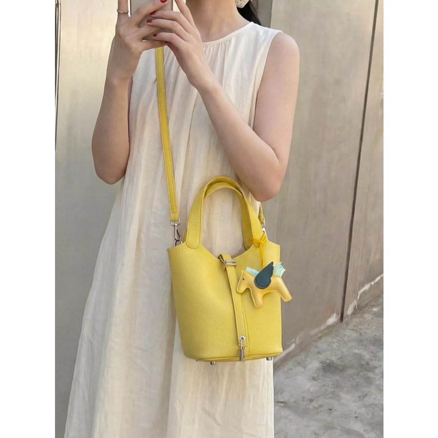 Adjustable Strap Bucket Bag Gold / onesize Apparel and Accessories