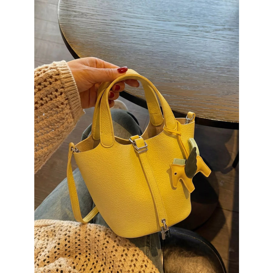 Adjustable Strap Bucket Bag Gold / onesize Apparel and Accessories