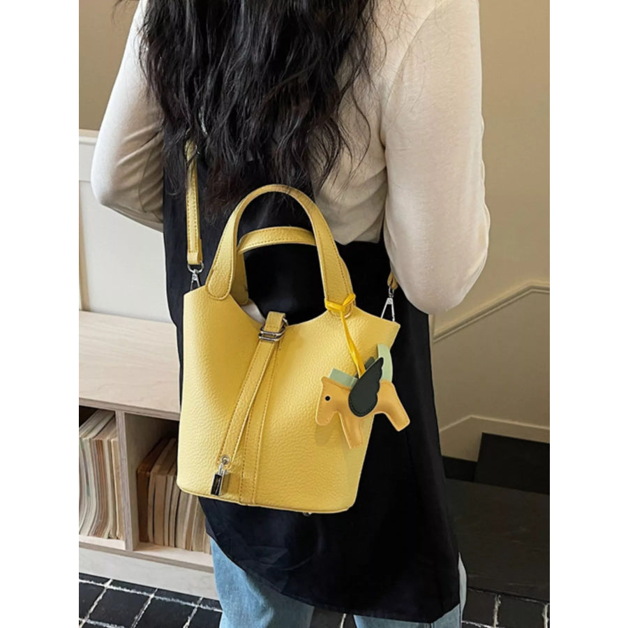 Adjustable Strap Bucket Bag Gold / onesize Apparel and Accessories