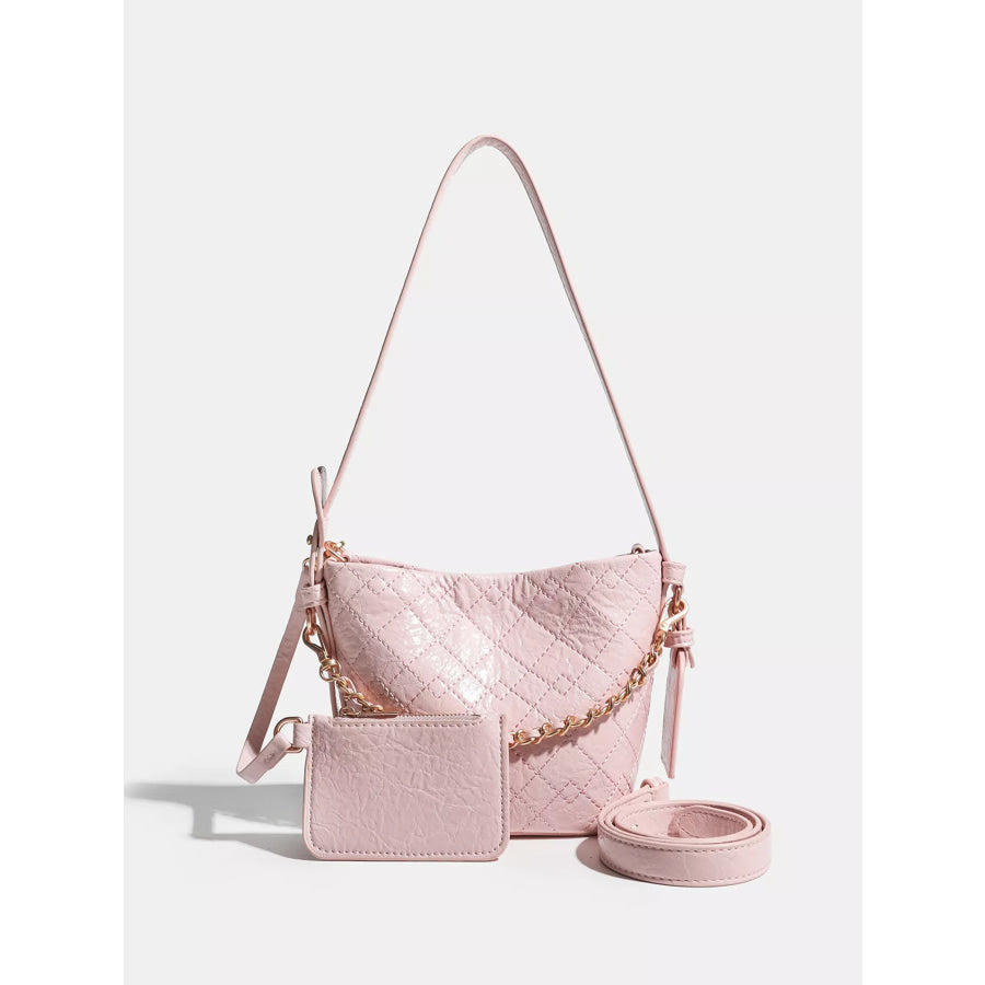 Adjustable Strap Bucket Bag Pink / One Size Apparel and Accessories