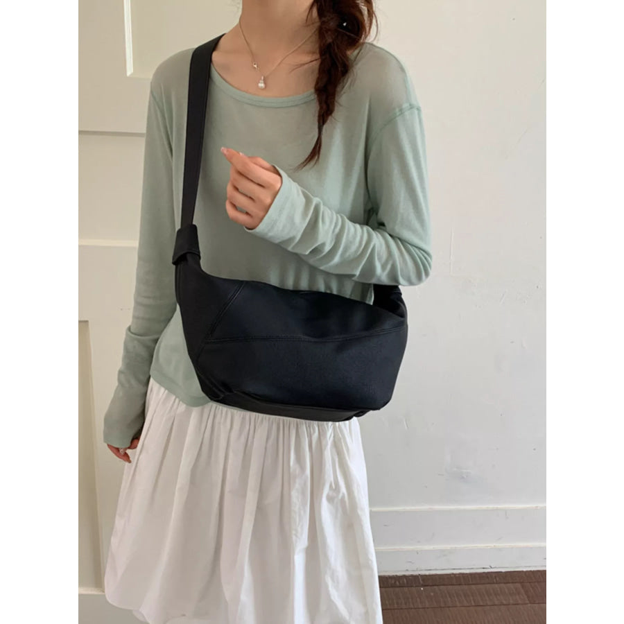 Adjustable Strap Crescent Crossbody Bag Apparel and Accessories