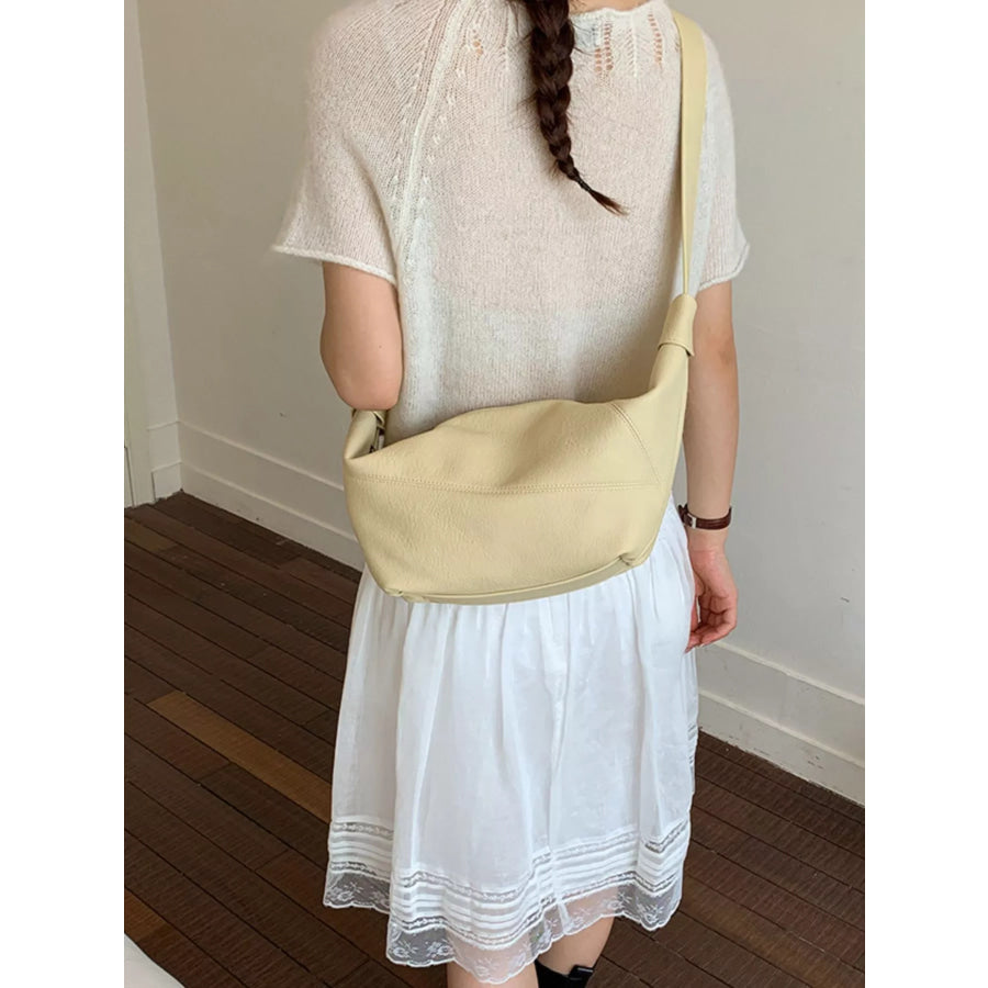Adjustable Strap Crescent Crossbody Bag Apparel and Accessories