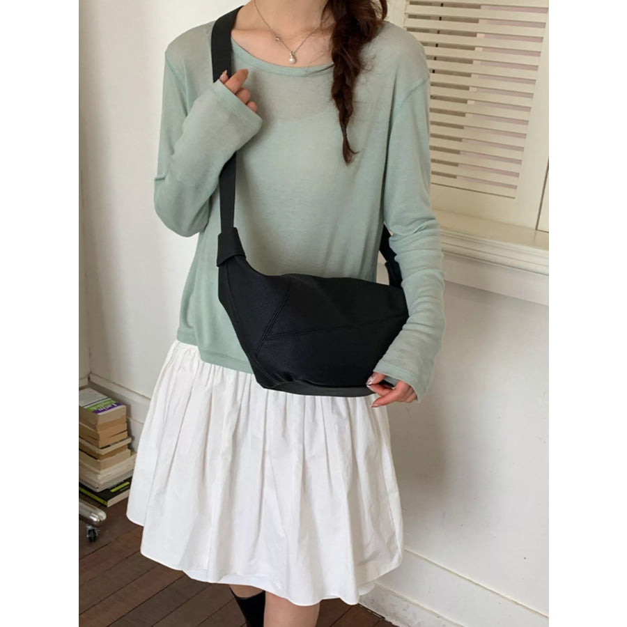 Adjustable Strap Crescent Crossbody Bag Black / onesize Apparel and Accessories