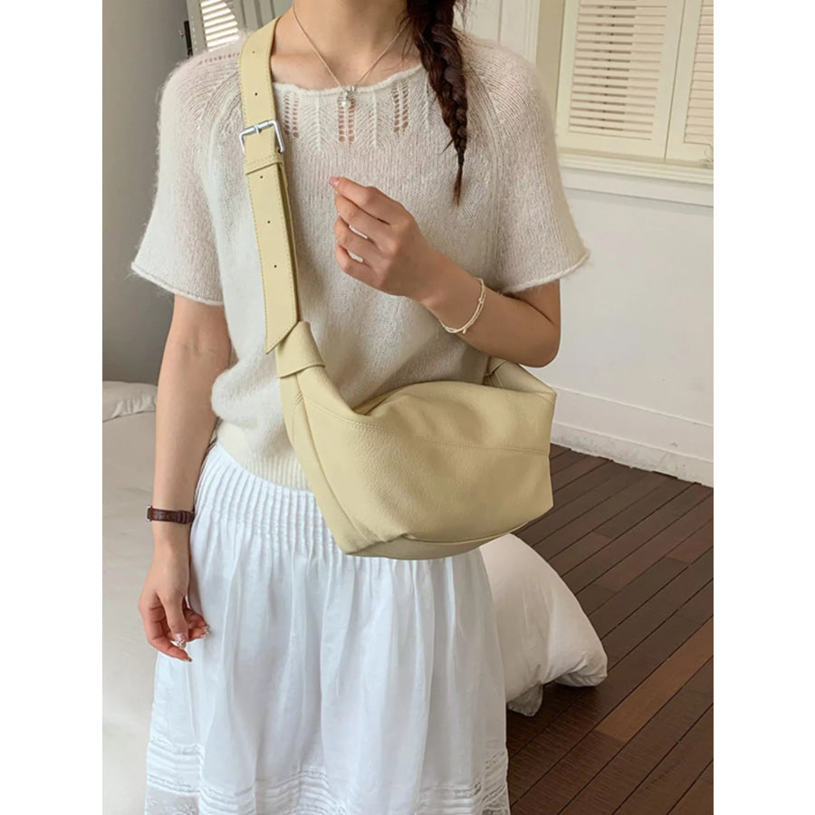 Adjustable Strap Crescent Crossbody Bag Yellow / onesize Apparel and Accessories