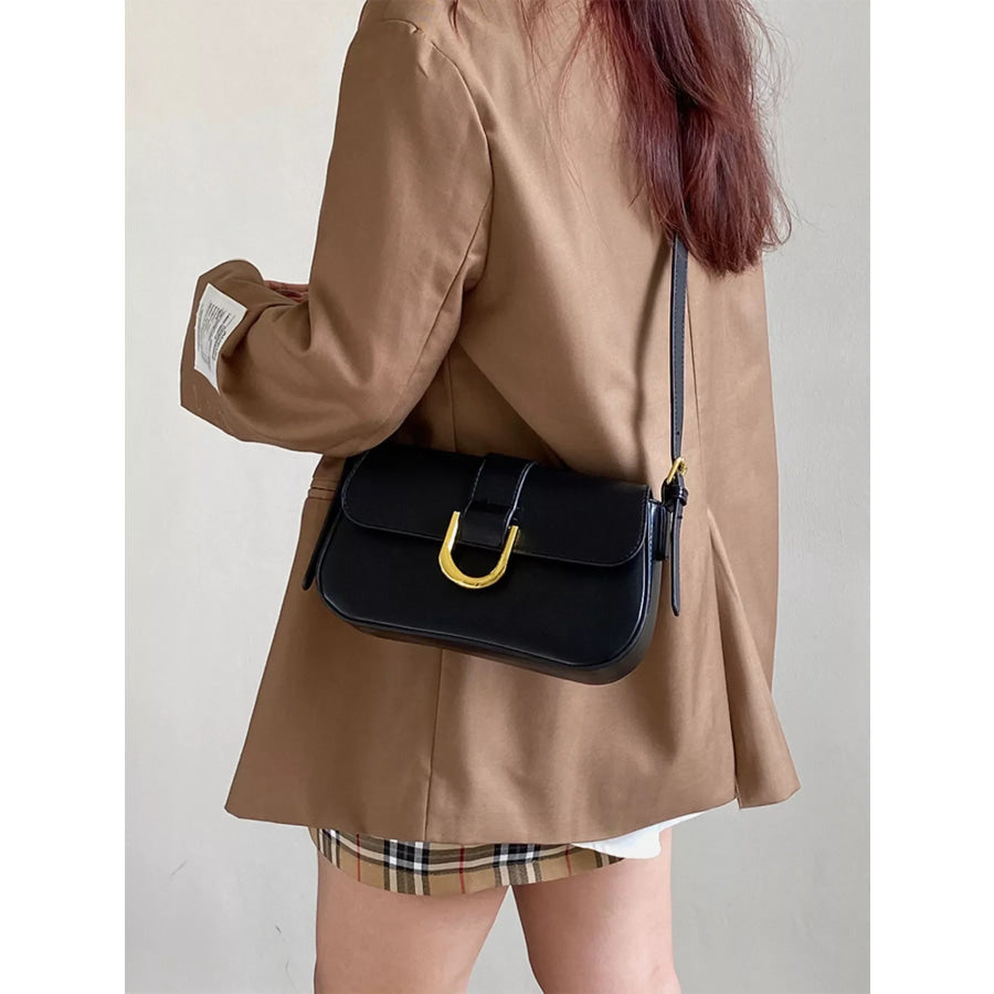 Adjustable Strap Crossbody Bag Black / One Size Apparel and Accessories