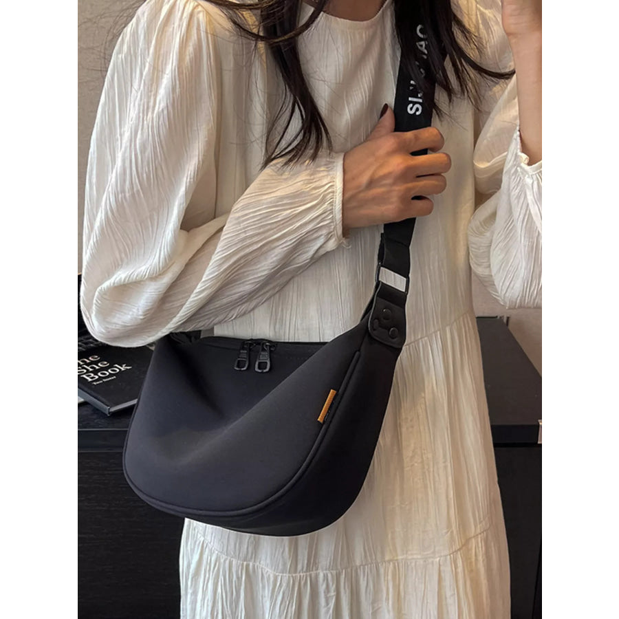 Adjustable Strap Crossbody Bag Black / One Size Apparel and Accessories
