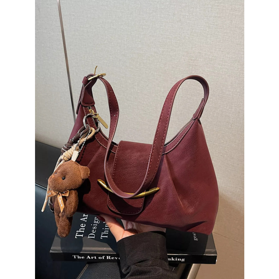 Adjustable Strap Crossbody Bag Burgundy / One Size Apparel and Accessories