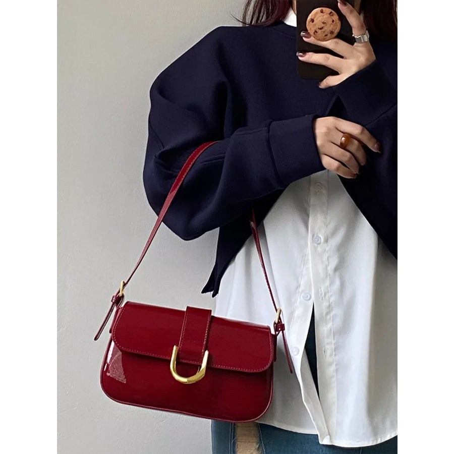 Adjustable Strap Crossbody Bag Red / One Size Apparel and Accessories