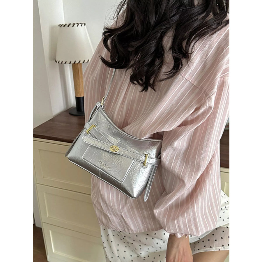 Adjustable Strap Crossbody Bag Silver / onesize Apparel and Accessories