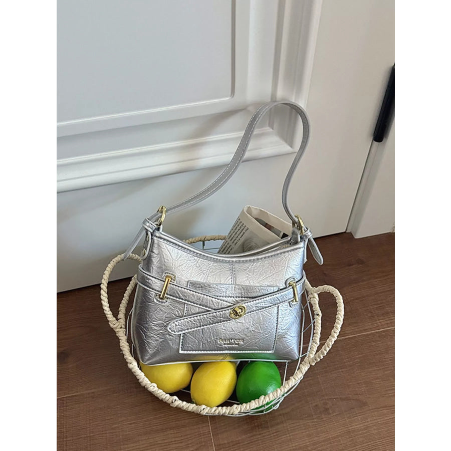 Adjustable Strap Crossbody Bag Silver / onesize Apparel and Accessories