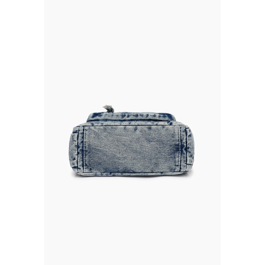 Adjustable Strap Denim Crossbody Bag Apparel and Accessories