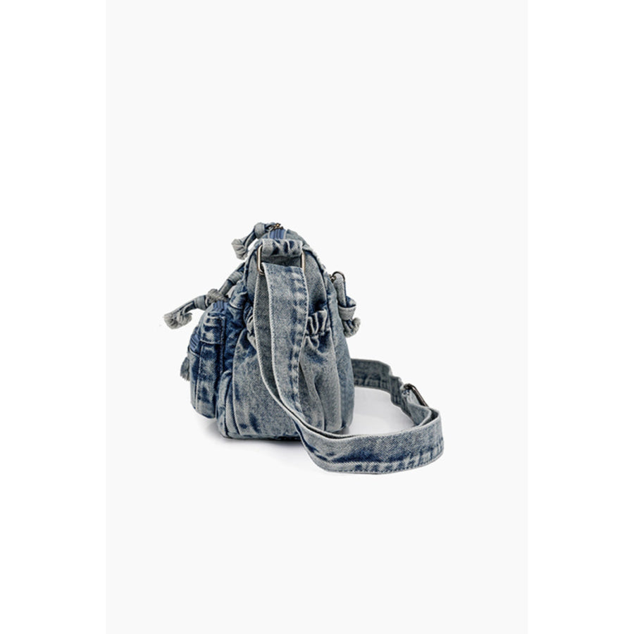 Adjustable Strap Denim Crossbody Bag Apparel and Accessories