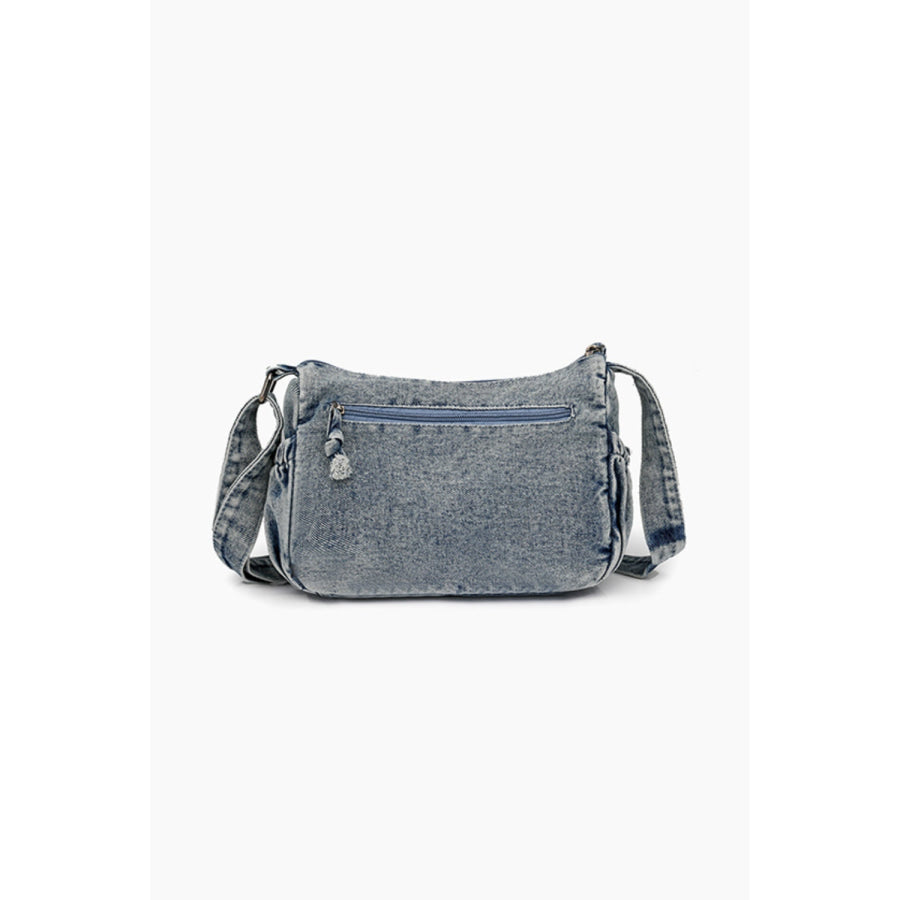 Adjustable Strap Denim Crossbody Bag Apparel and Accessories