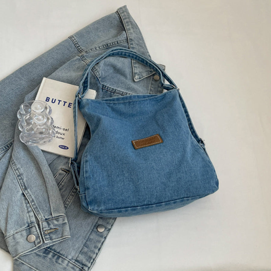 Adjustable Strap Denim Shoulder Bag Apparel and Accessories