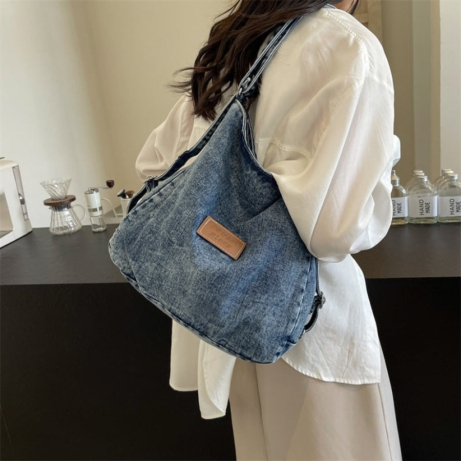 Adjustable Strap Denim Shoulder Bag Apparel and Accessories