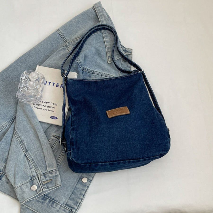 Adjustable Strap Denim Shoulder Bag Apparel and Accessories