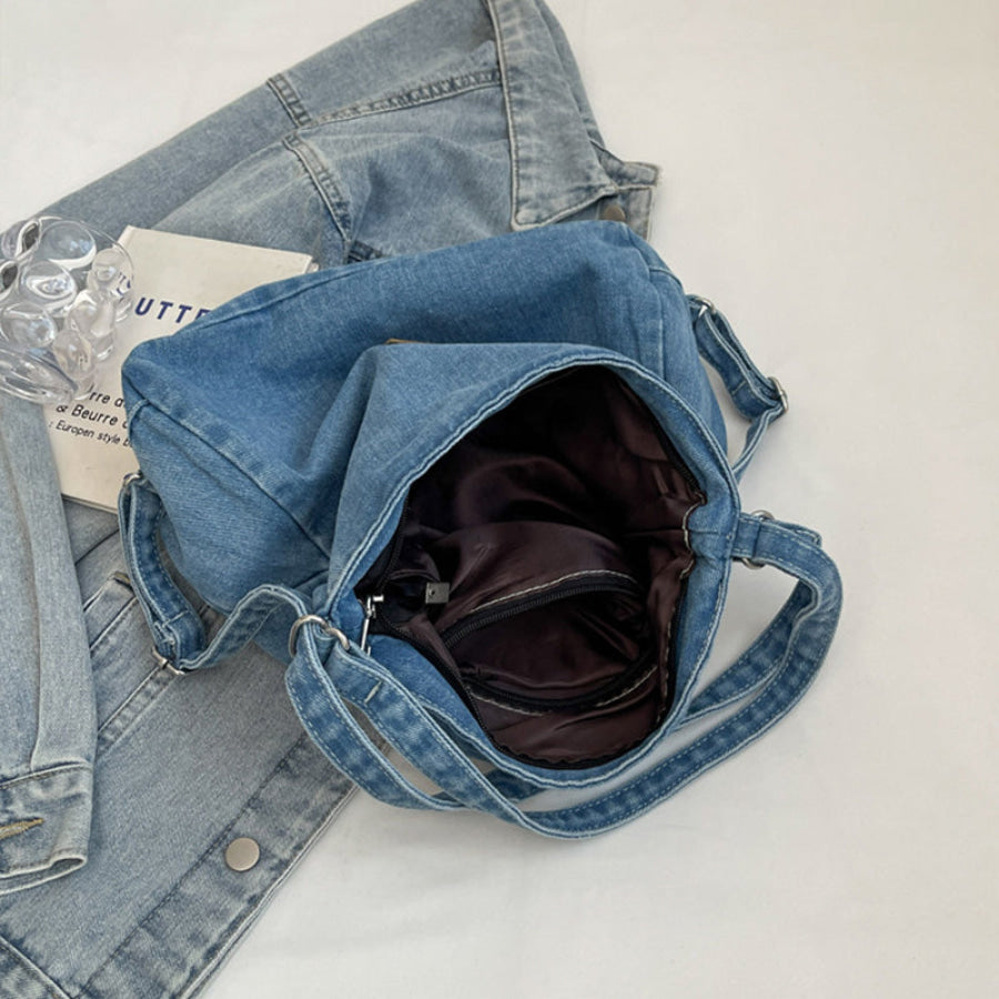 Adjustable Strap Denim Shoulder Bag Apparel and Accessories