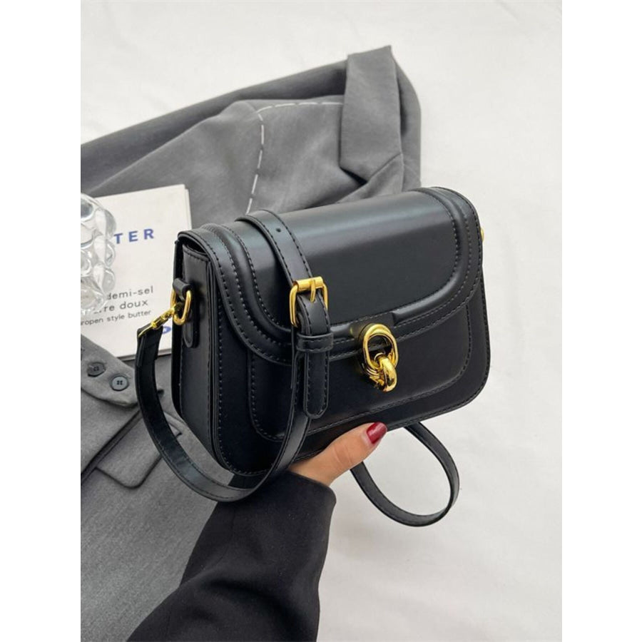 Adjustable Strap Flap Crossbody Bag Apparel and Accessories