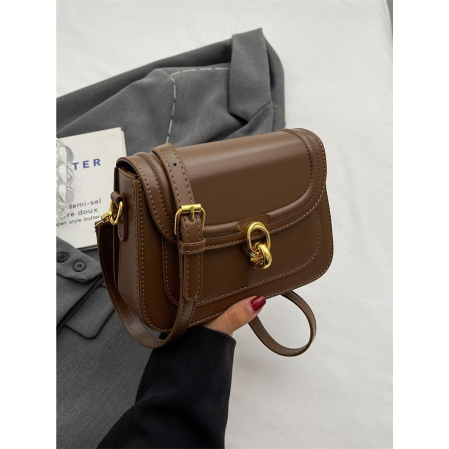 Adjustable Strap Flap Crossbody Bag Apparel and Accessories