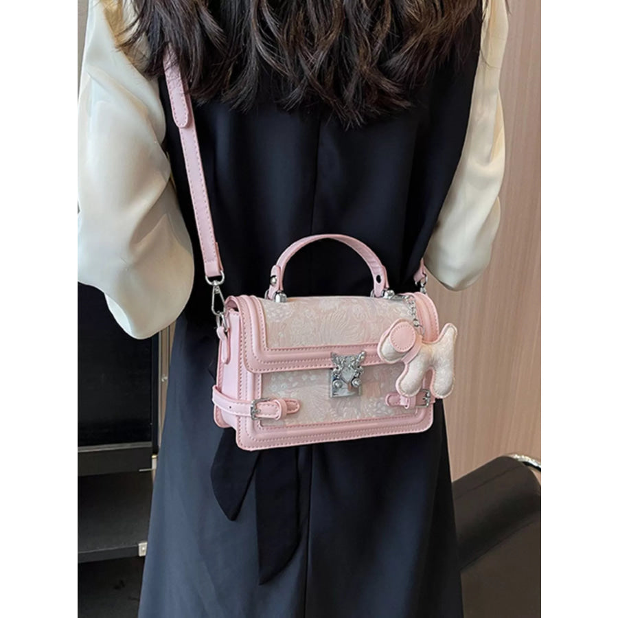 Adjustable Strap Flap Crossbody Bag Pink / One Size Apparel and Accessories