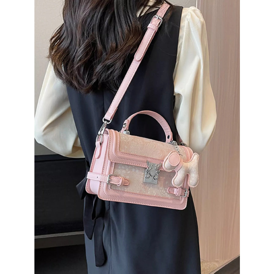 Adjustable Strap Flap Crossbody Bag Pink / One Size Apparel and Accessories