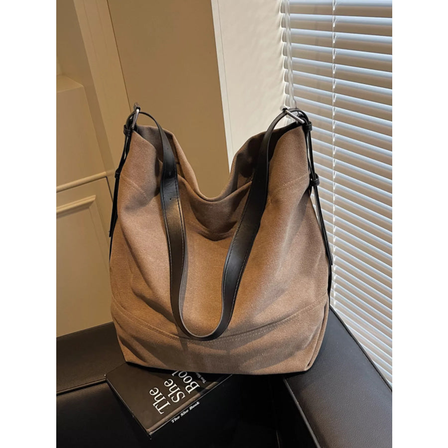 Adjustable Strap Handbag Brown / One Size Apparel and Accessories