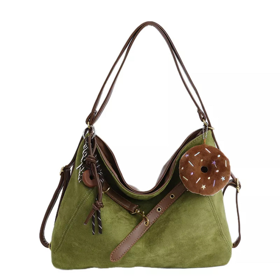 Adjustable Strap Handbag with Charm Apparel and Accessories