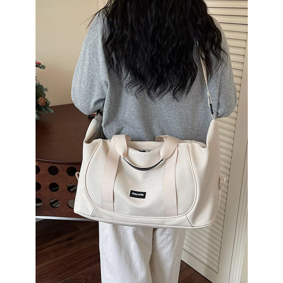 Adjustable Strap Nylon Travel Bag Off-white / onesize Apparel and Accessories