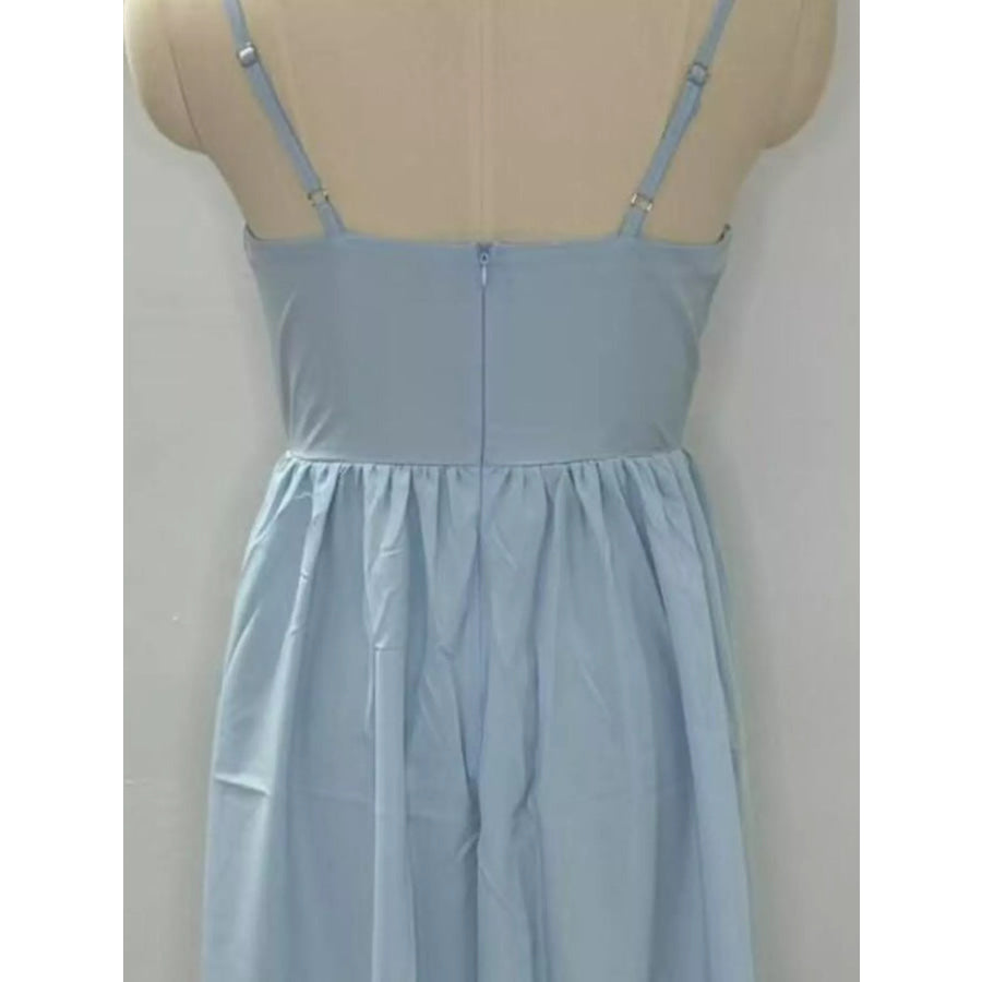Adjustable Strap Scoop Neck Midi Dress Apparel and Accessories