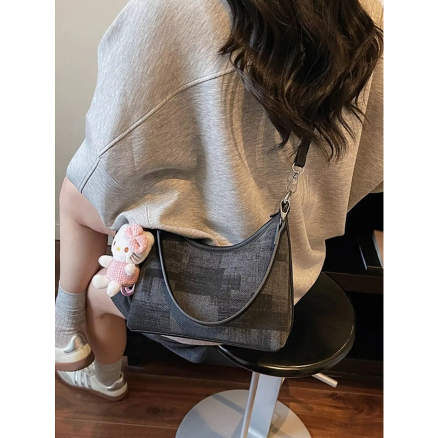 Adjustable Strap Shoulder Bag Black / One Size Apparel and Accessories