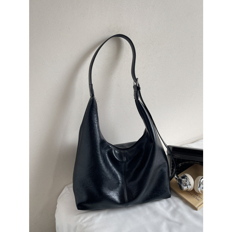 Adjustable Strap Shoulder Bag Black / One Size Apparel and Accessories