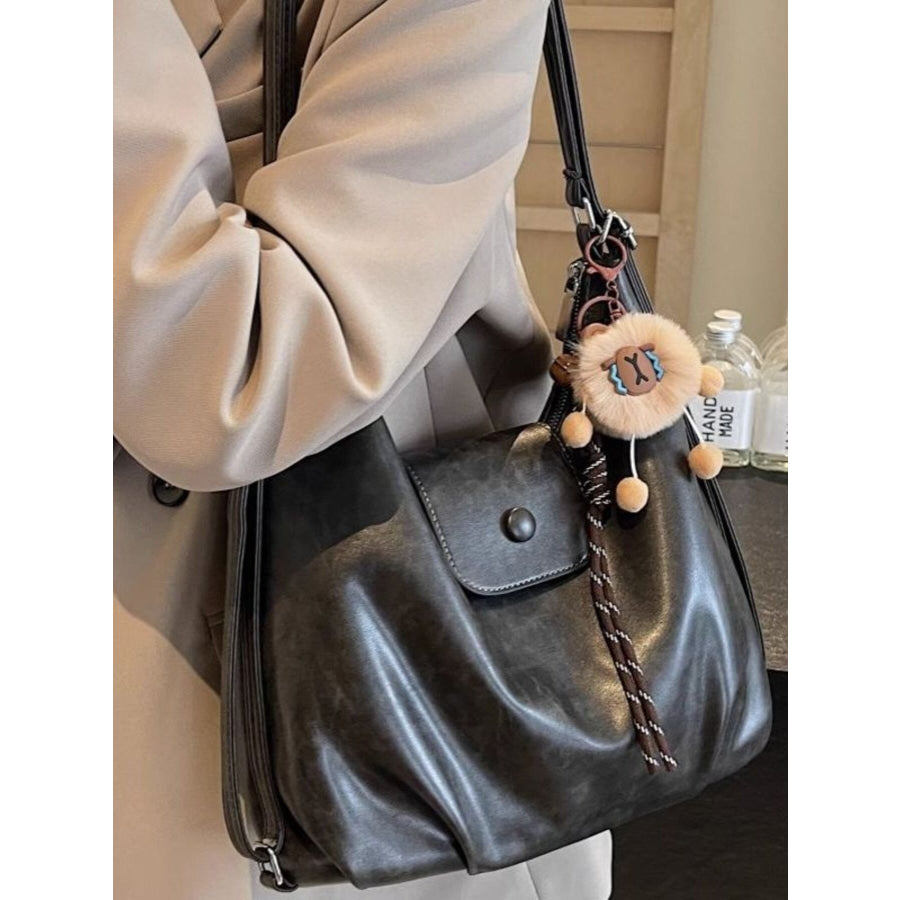 Adjustable Strap Shoulder Bag Black / One Size Apparel and Accessories