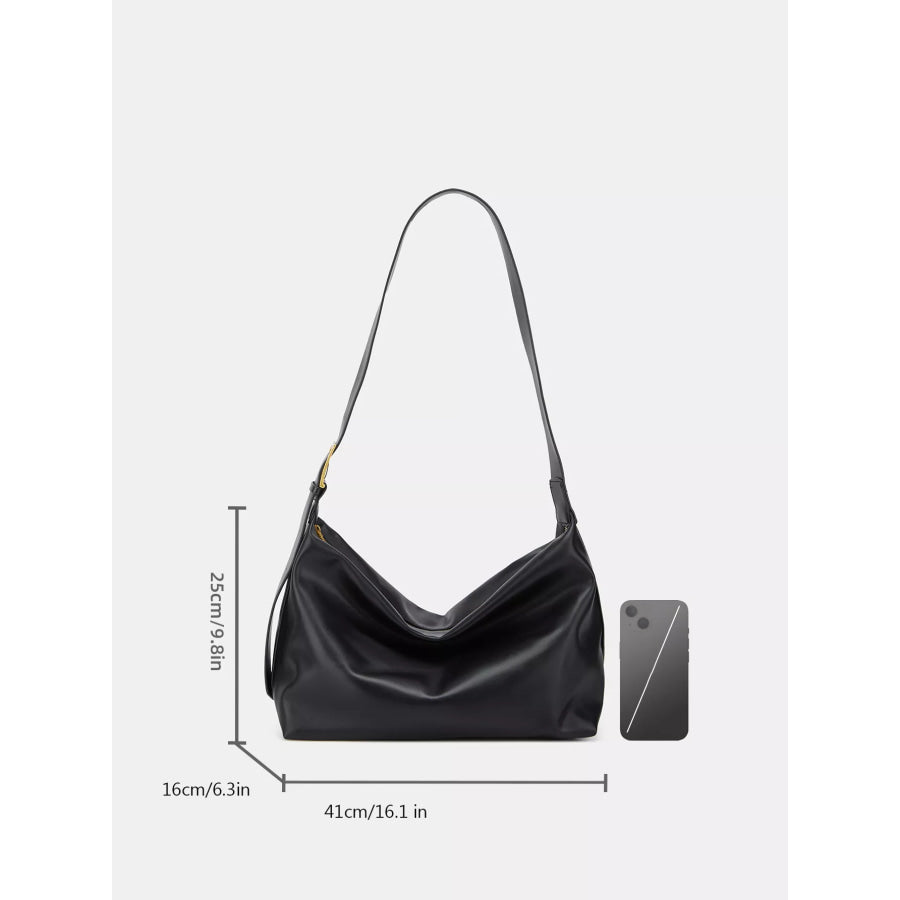 Adjustable Strap Shoulder Bag Black / ONESIZE Apparel and Accessories